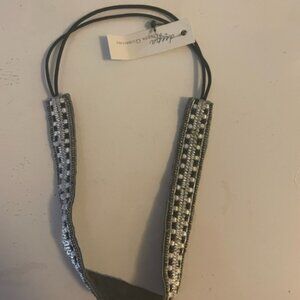 Deepa beaded silver black, pearl & gunmetal headband